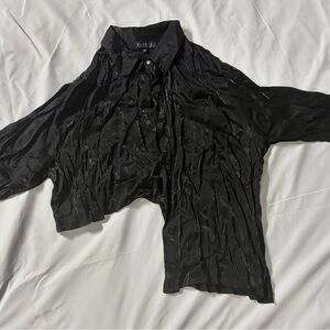 Eloquii Black Blouse with Asymmetrical Hem